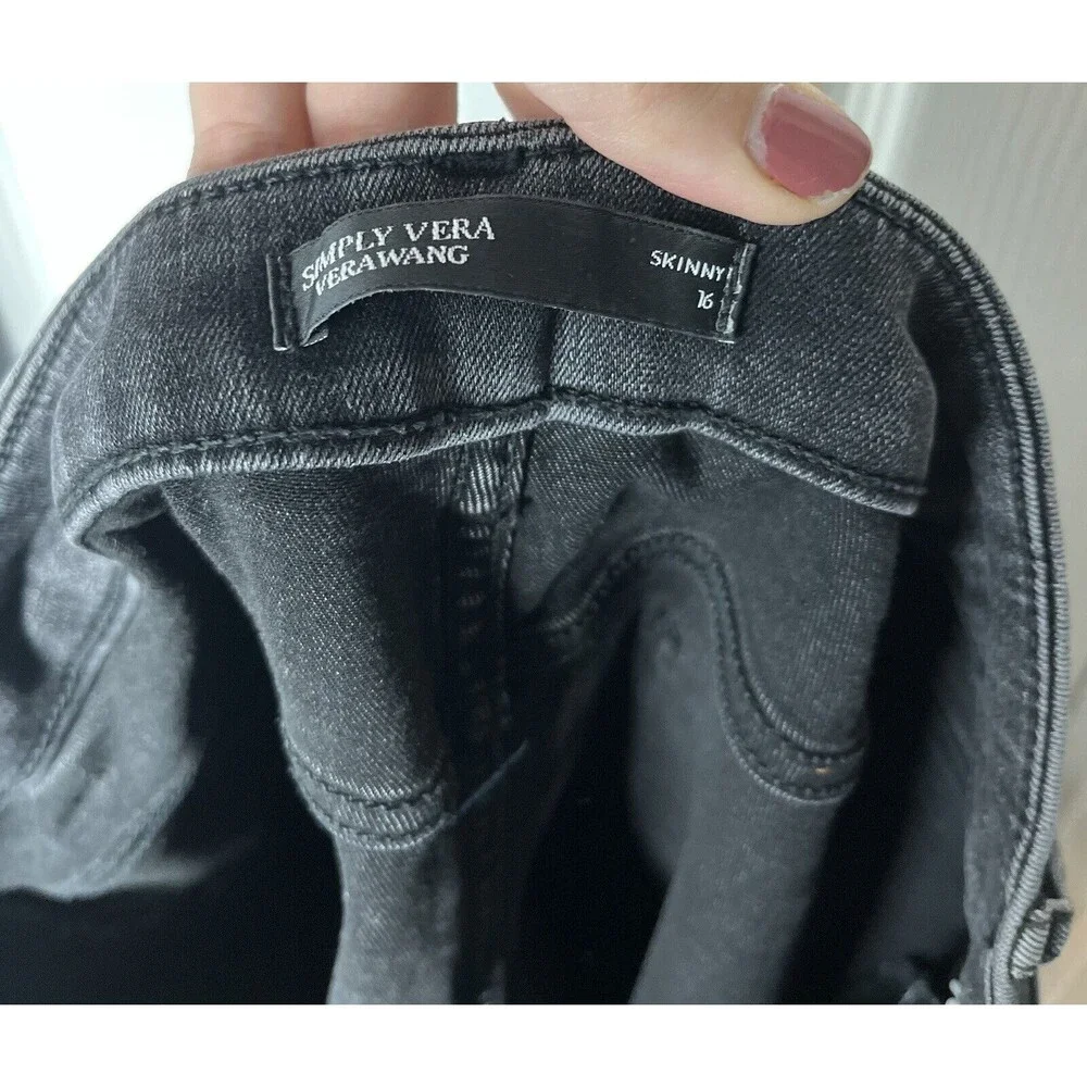 Simply Vera Vera Wang Womens High Waisted Stretch Skinny Jeans Size 16